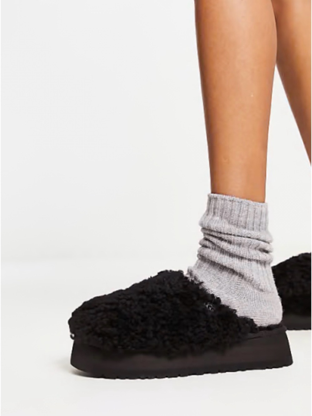 UGG Women's Maxi Curly Platform - Black Size 10 NIB